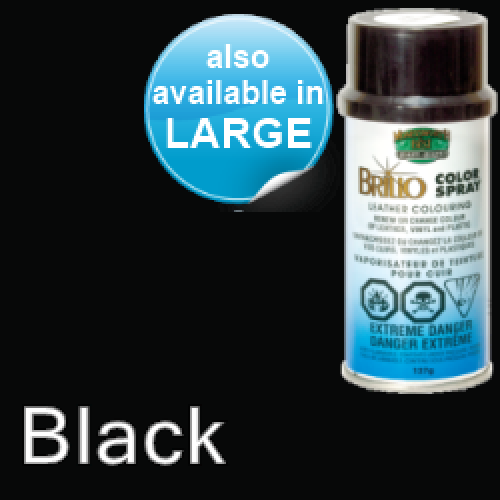 Black Brillo Aerosol 400ml or 150ml Vinyl Dye Plastic Paint