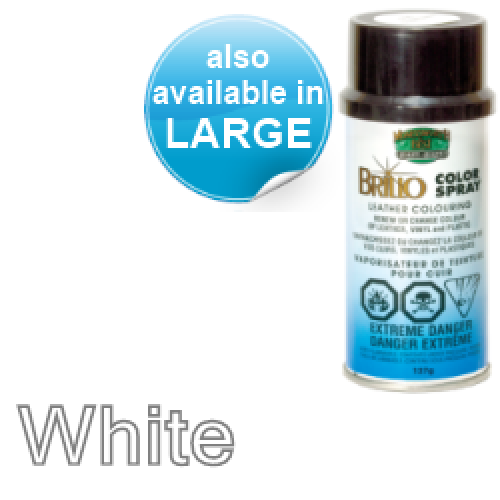 White Brillo Aerosol 400ml or 150ml Vinyl Dye Plastic Paint